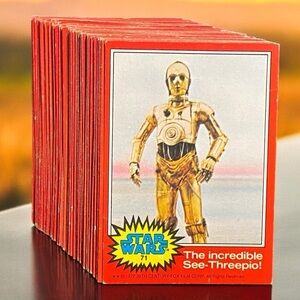 Lot of 75+ Vintage 1977 Topps Star Wars Trading Cards Series 2 Red Series